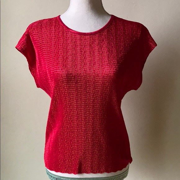 TanJay Tops - TanJay crewneck red tee top shirt blouse petite M